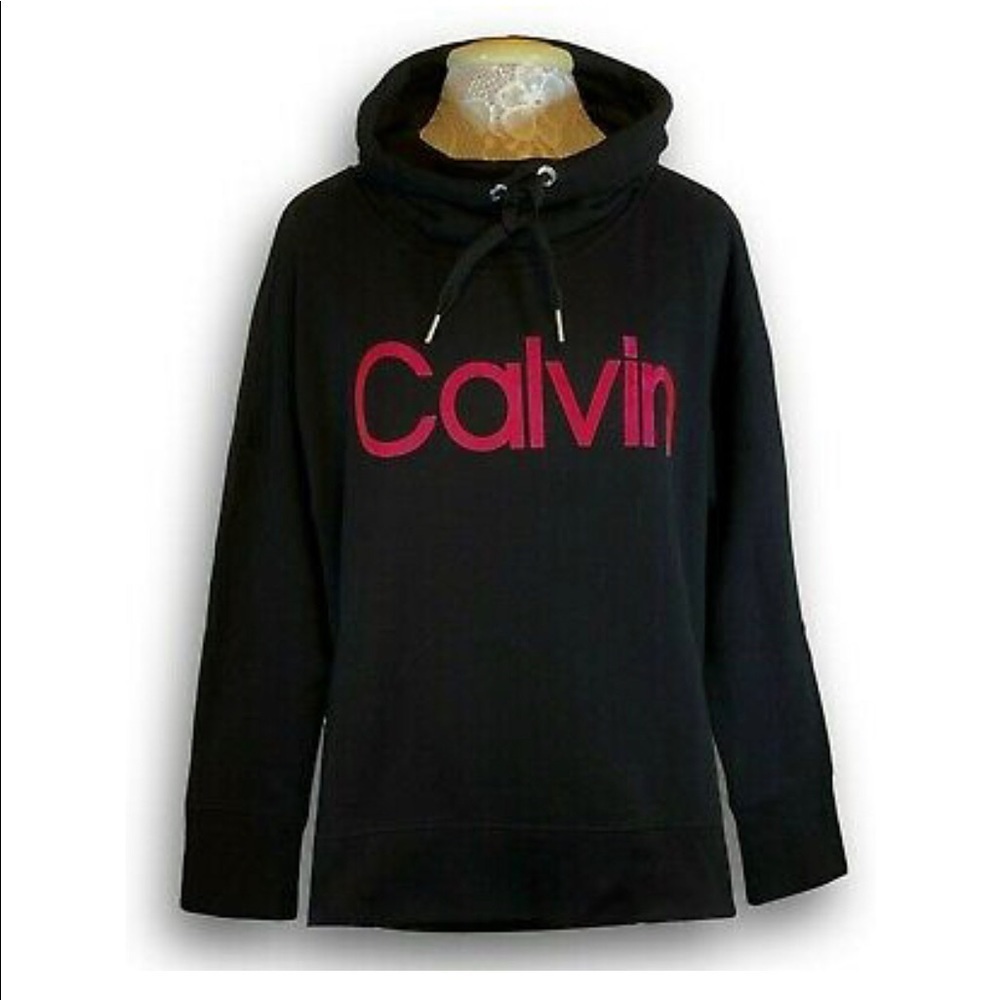 NWT Calvin Klein Performance Funnel-Neck PINK LOGO XL